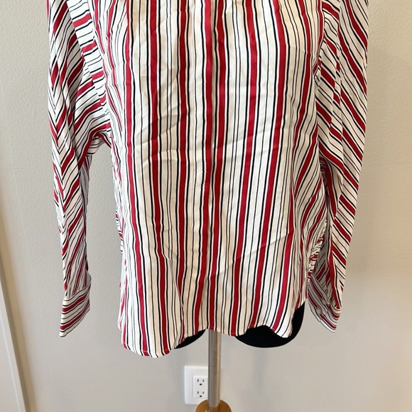 NWT Maje Coquille Ruched Striped Shirt - Picture 8 of 13